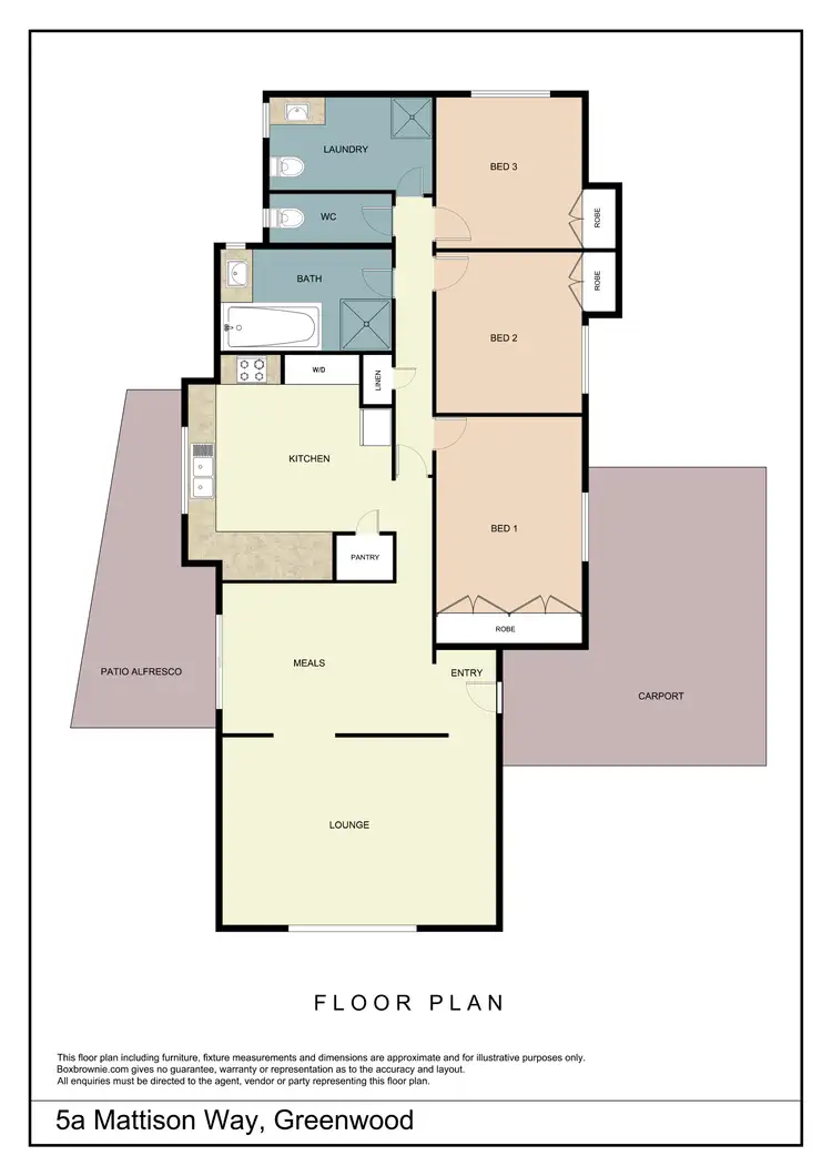 Floorplan of Homely semi-detached listing, 5a Mattison Way, Greenwood WA 6024
