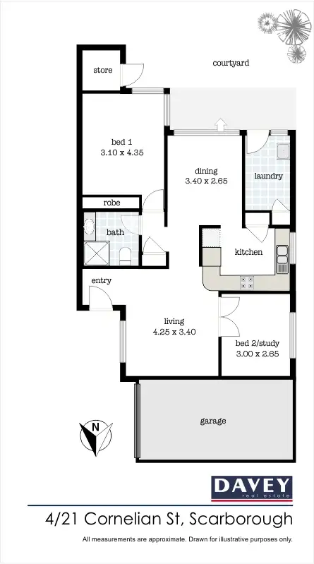 Floorplan of Homely unit listing, 4/21 Cornelian Street, Scarborough WA 6019