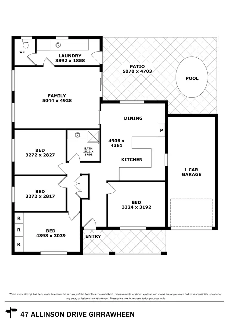 Floorplan of Homely house listing, 47 Allinson Drive, Girrawheen WA 6064