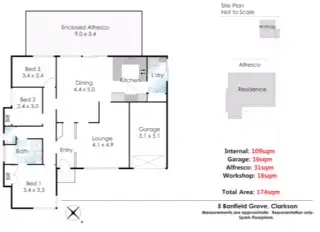 Floorplan of Homely house listing, 5 Banfield Grove, Clarkson WA 6030