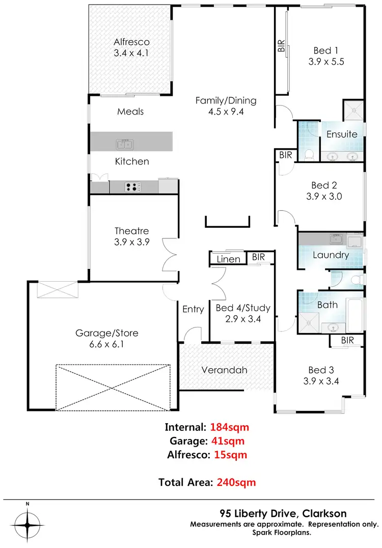 Floorplan of Homely house listing, 95 Liberty Drive, Clarkson WA 6030