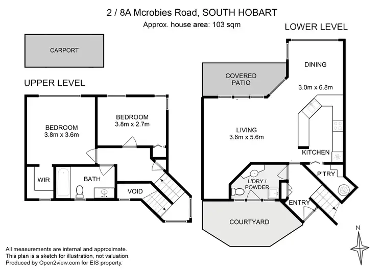 Floorplan of Homely unit listing, 2/8A McRobies Road, South Hobart TAS 7004