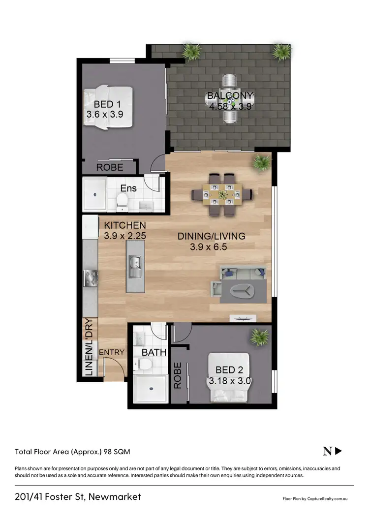 Floorplan of Homely apartment listing, 201/41 Foster Street, Newmarket QLD 4051