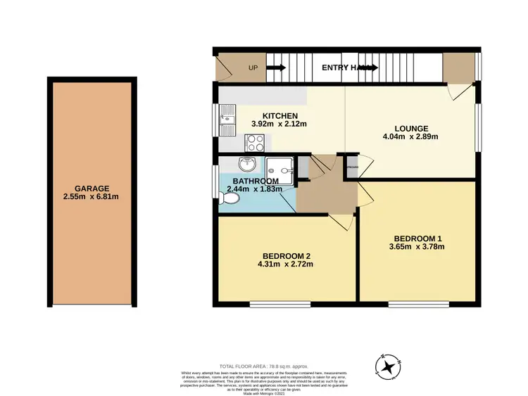 Floorplan of Homely unit listing, 1/2 Park Street, Wollongong NSW 2500