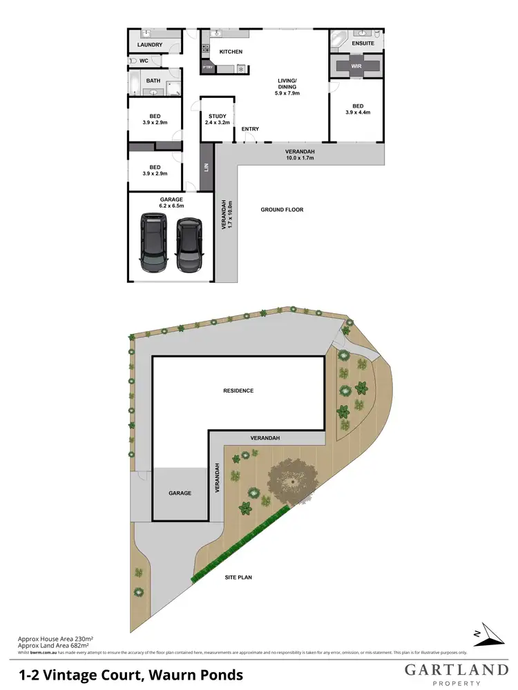 Floorplan of Homely house listing, 1-2 Vintage Court, Waurn Ponds VIC 3216