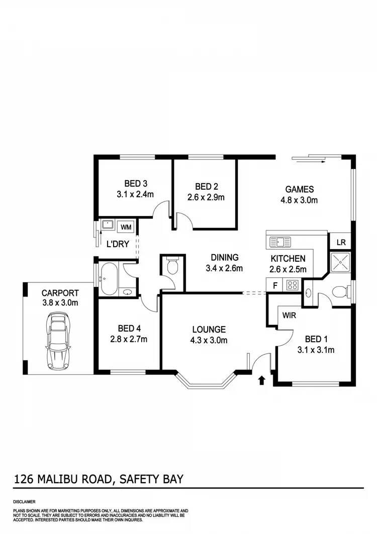 Floorplan of Homely house listing, 126 Malibu Road, Safety Bay WA 6169