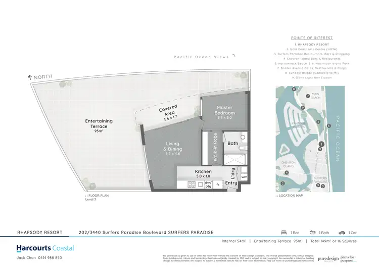 Floorplan of Homely apartment listing, 202/3440 Surfers Paradise Boulevard, Surfers Paradise QLD 4217