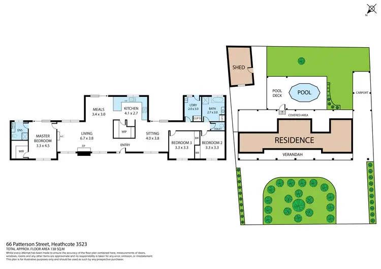 Floorplan of Homely house listing, 66 Patterson Street, Heathcote VIC 3523