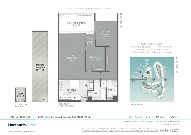 Floorplan of Homely apartment listing, 2202 Ephraim Island, Paradise Point QLD 4216