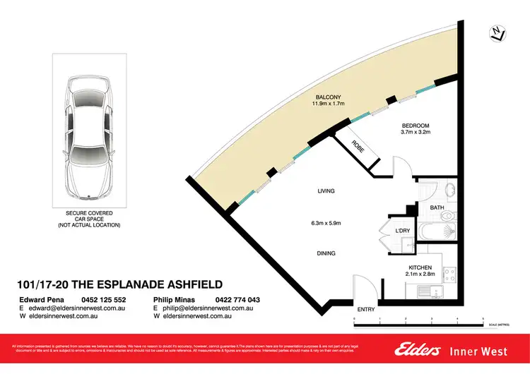 Floorplan of Homely unit listing, 101/17-20 The Esplanade, Ashfield NSW 2131