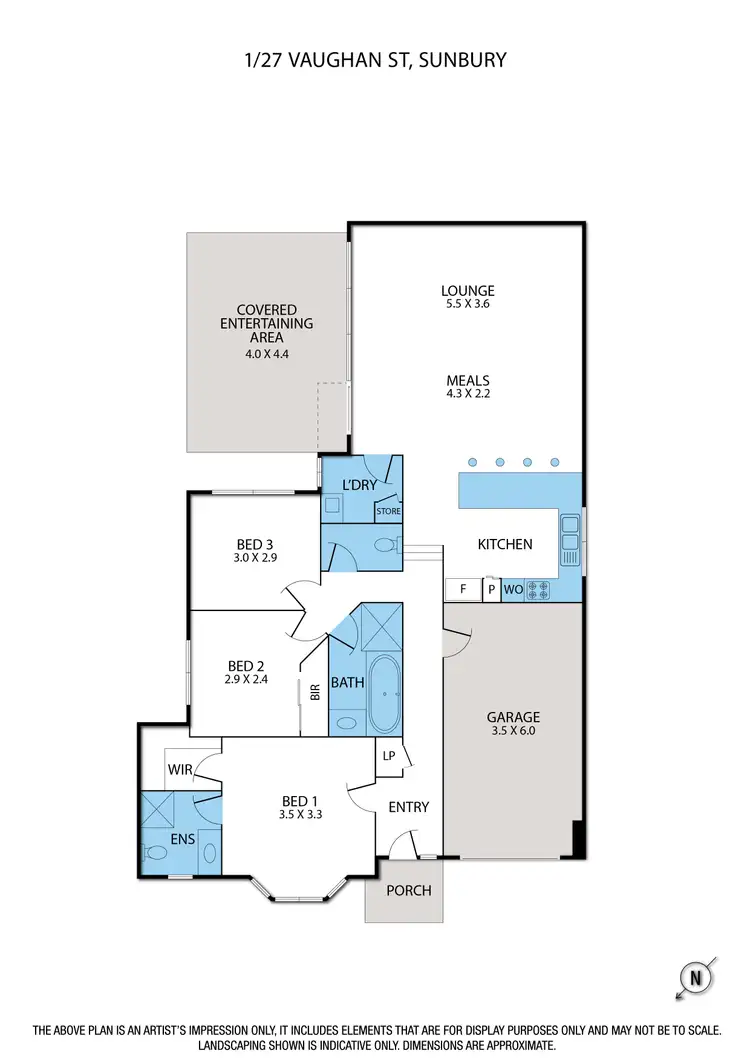 Floorplan of Homely unit listing, 1/27 Vaughan Street, Sunbury VIC 3429