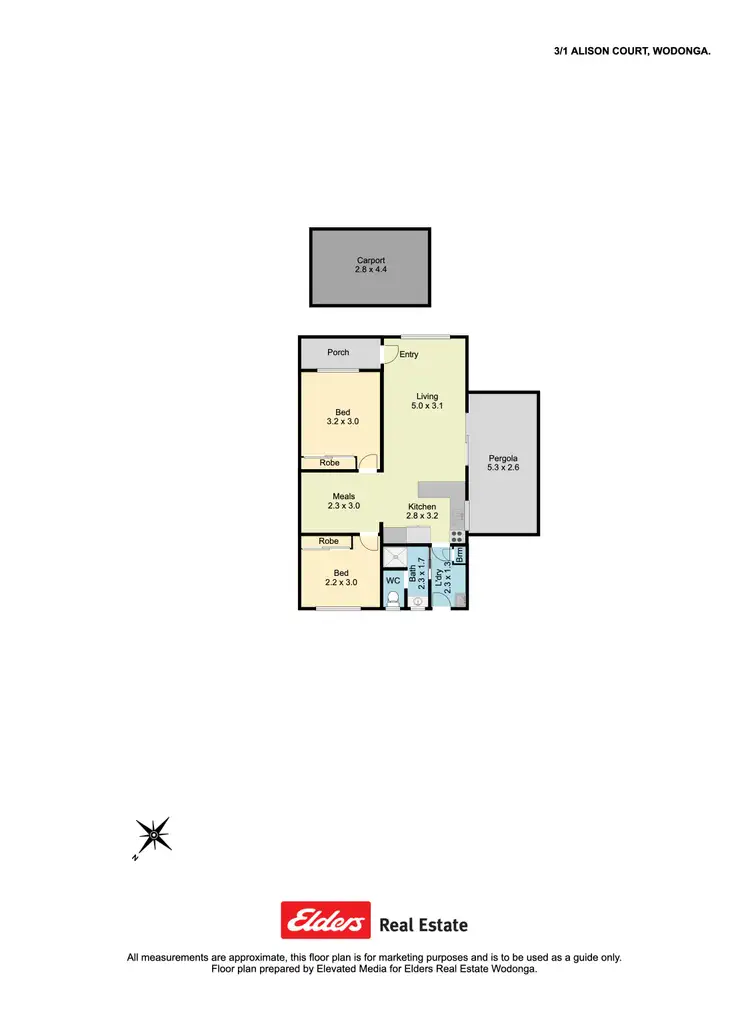 Floorplan of Homely unit listing, 3/1 Alison Court, Wodonga VIC 3690