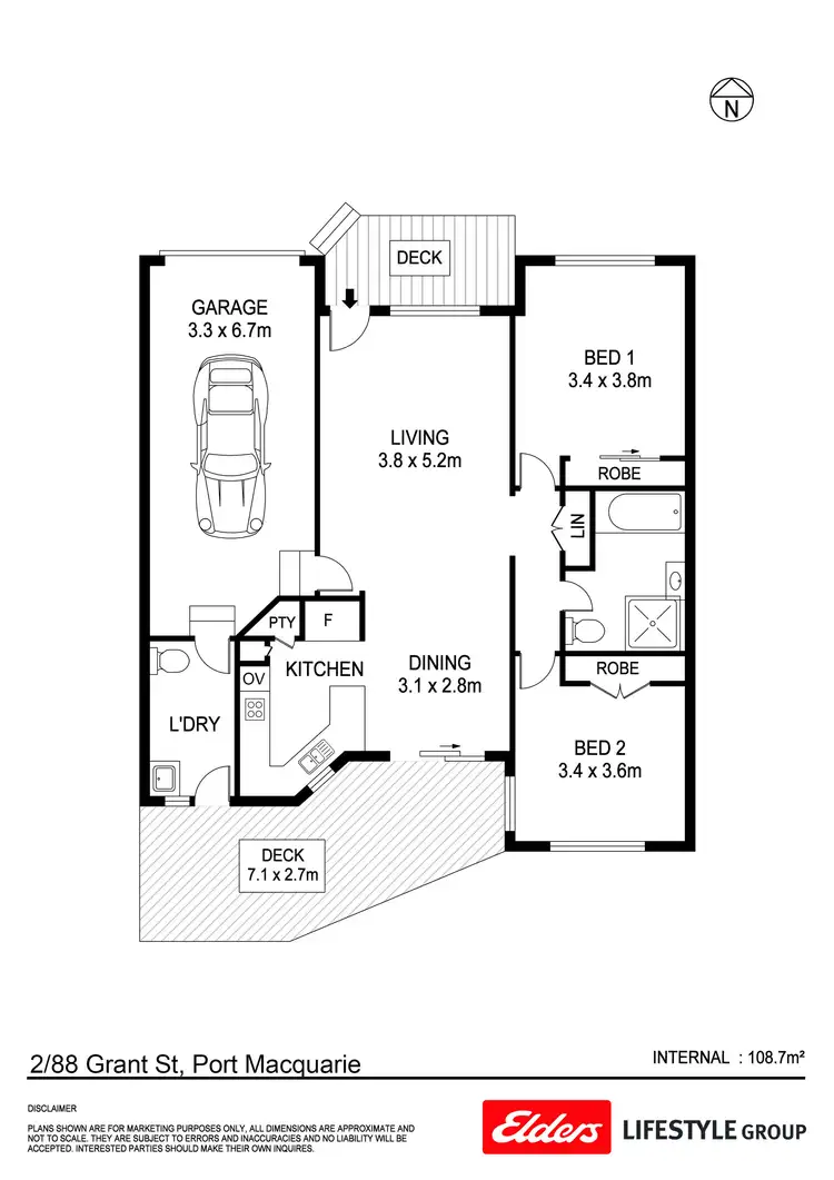 Floorplan of Homely villa listing, 2/88 Grant Street, Port Macquarie NSW 2444