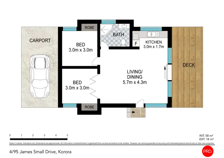 Floorplan of Homely villa listing, 4/95 James Small Drive, Korora NSW 2450