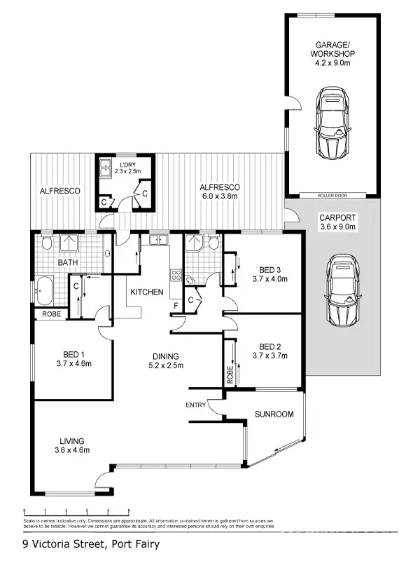 Floorplan of Homely house listing, 9 Victoria Street, Port Fairy VIC 3284