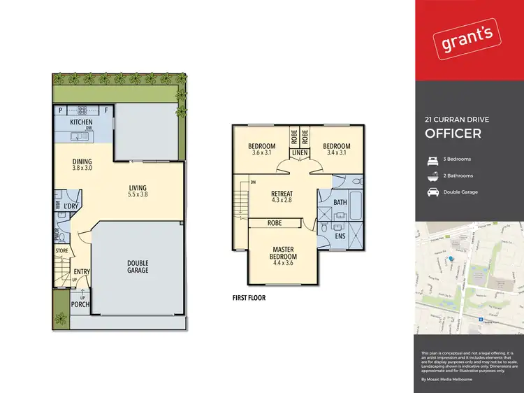 Floorplan of Homely townhouse listing, 21 Curran Drive, Officer VIC 3809