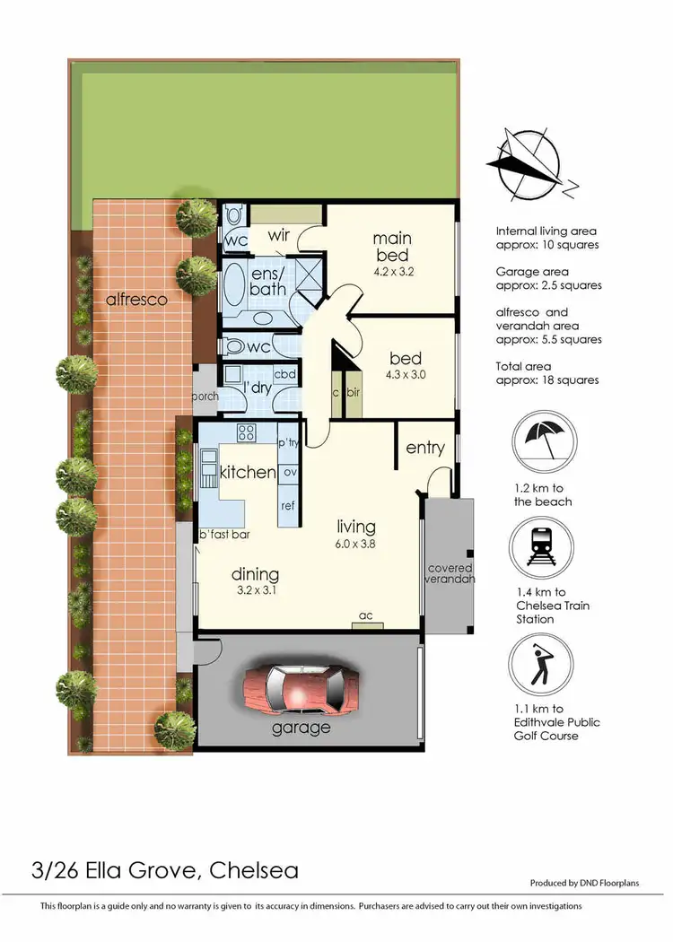 Floorplan of Homely unit listing, 3/26 Ella Grove, Chelsea VIC 3196