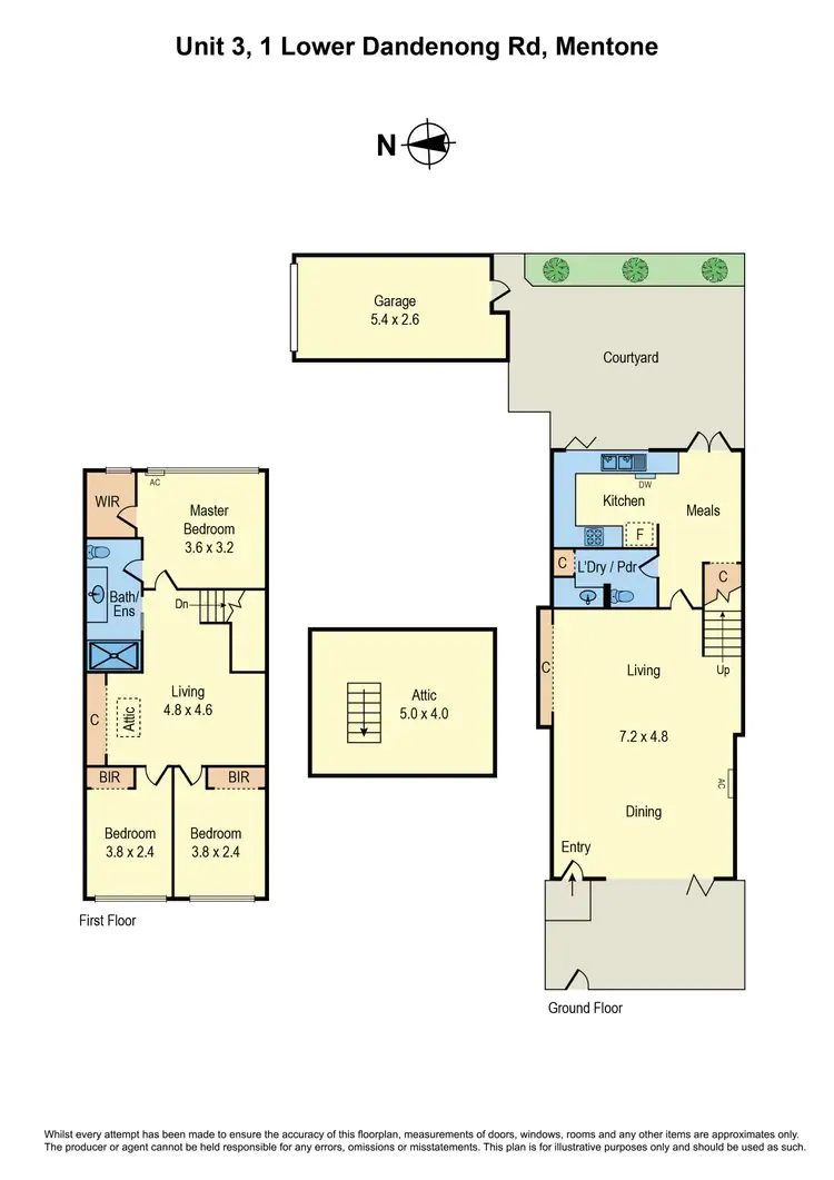 Floorplan of Homely townhouse listing, 3/1 Lower Dandenong Road, Mentone VIC 3194