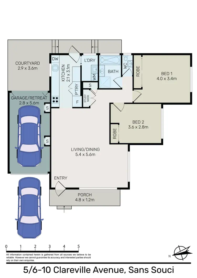 Floorplan of Homely villa listing, 5/6-10 Clareville Avenue, Sans Souci NSW 2219