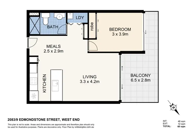 Floorplan of Homely apartment listing, 2083/9 Edmondstone Street, South Brisbane QLD 4101