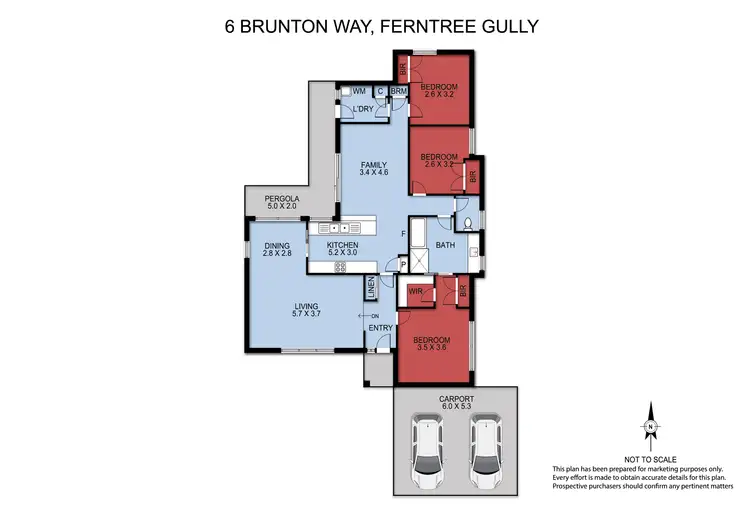 Floorplan of Homely house listing, 6 Brunton Way, Ferntree Gully VIC 3156