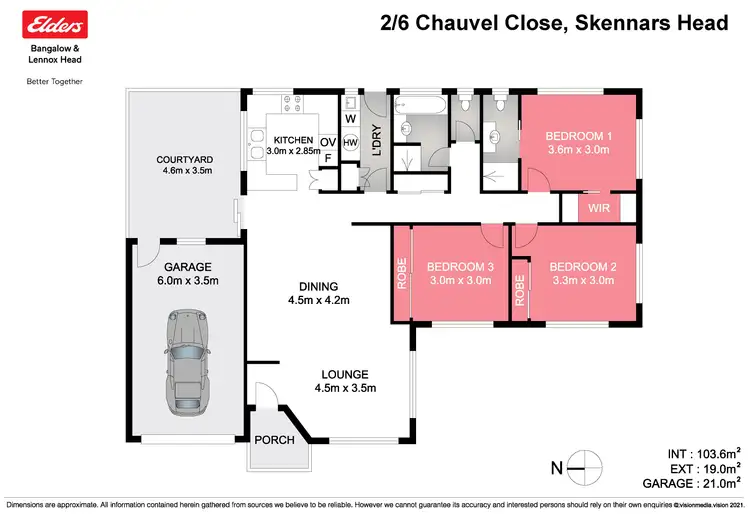 Floorplan of Homely semi-detached listing, 2/6 Chauvel Close, Skennars Head NSW 2478