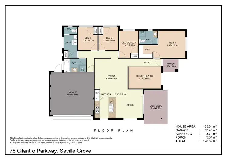 Floorplan of Homely house listing, 78 Cilantro Parkway, Seville Grove WA 6112