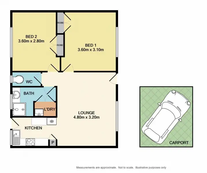 Floorplan of Homely unit listing, 2/9 Hannah Street, Benalla VIC 3672