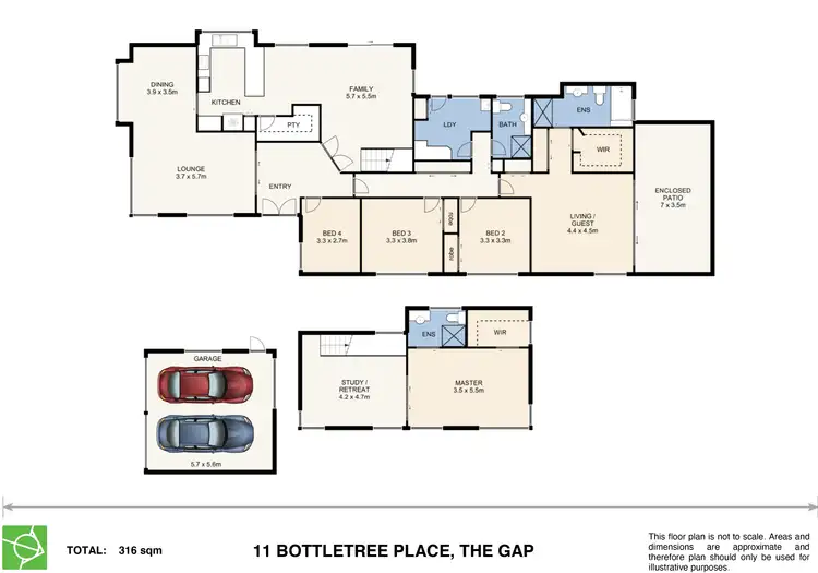 Floorplan of Homely house listing, 11 Bottletree Place, The Gap QLD 4061