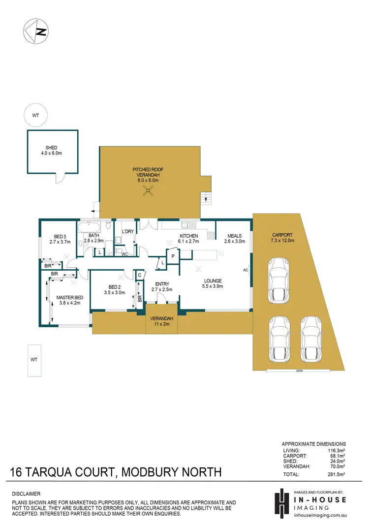 Floorplan of Homely house listing, 16 Tarqua Court, Modbury North SA 5092