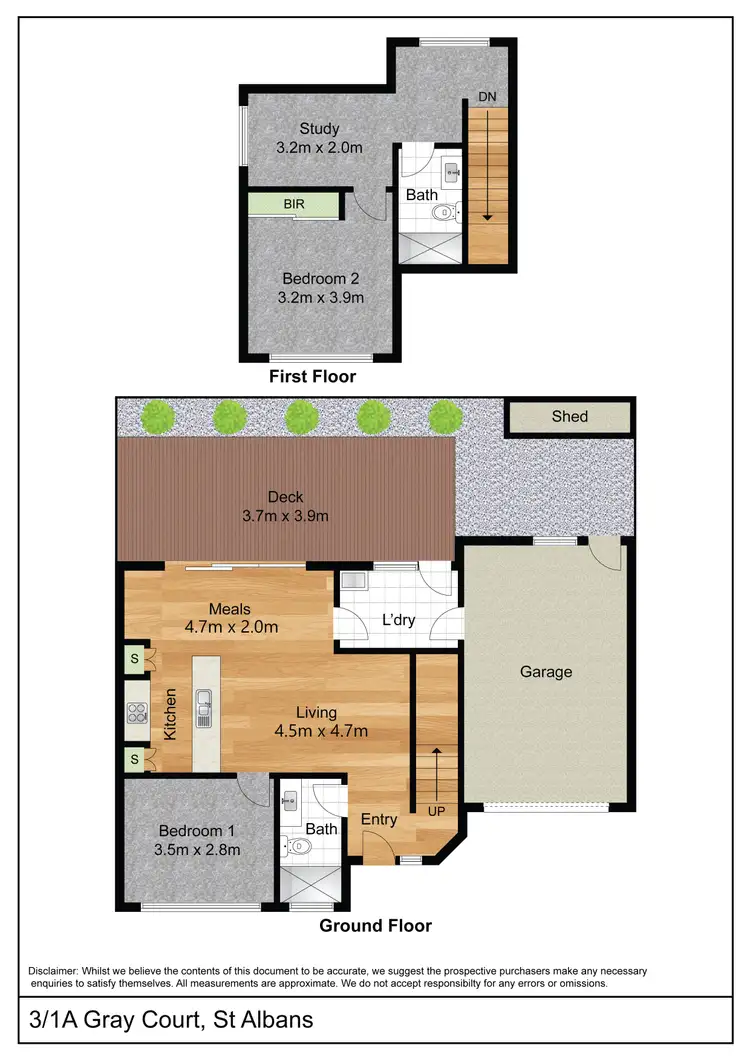 Floorplan of Homely townhouse listing, 3/1A Gray Court, St Albans VIC 3021