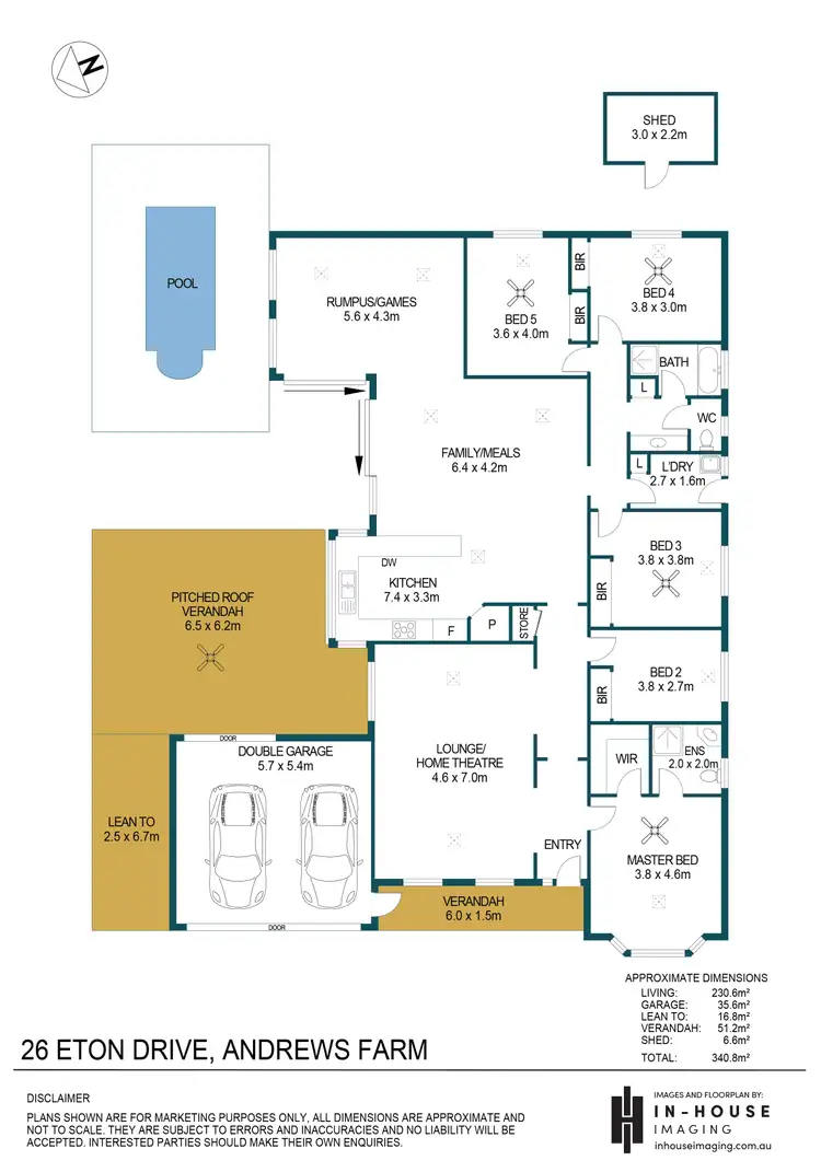 Floorplan of Homely house listing, 26 Eton Drive, Andrews Farm SA 5114