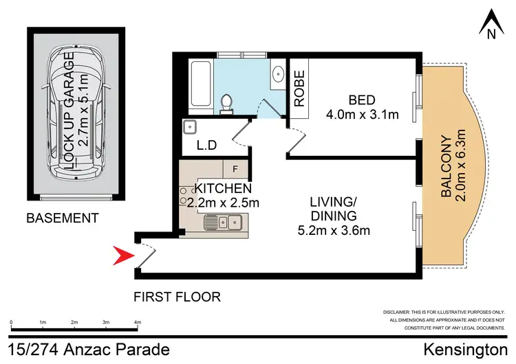 Floorplan of Homely unit listing, 15/274 Anzac Parade, Kensington NSW 2033