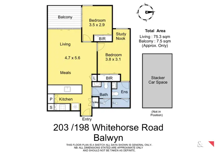 Floorplan of Homely apartment listing, 203/198 Whitehorse Road, Balwyn VIC 3103