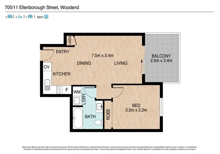 Floorplan of Homely unit listing, 705/11 Ellenborough Street, Woodend QLD 4305