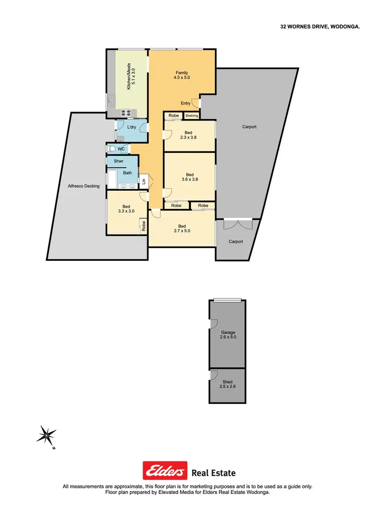 Floorplan of Homely house listing, 32 Wornes Drive, Wodonga VIC 3690