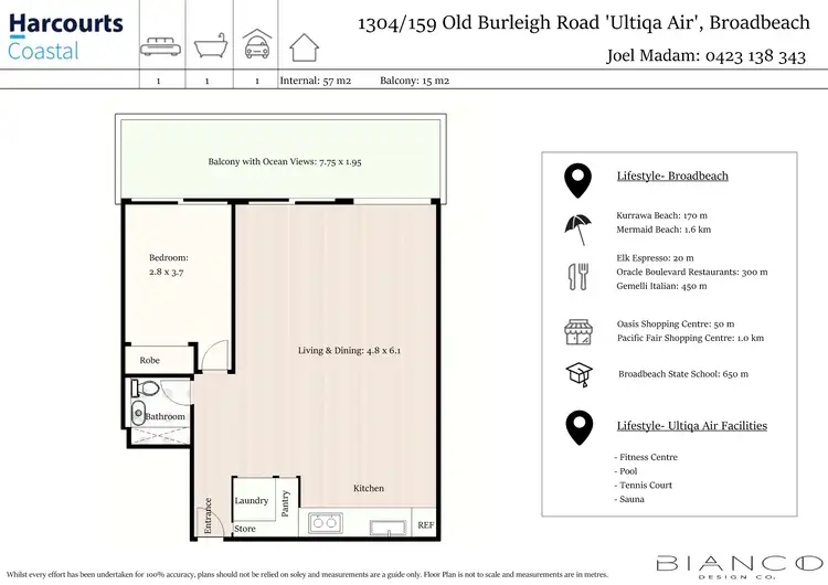 Floorplan of Homely apartment listing, 1304/159 Old Burleigh Road, Broadbeach QLD 4218