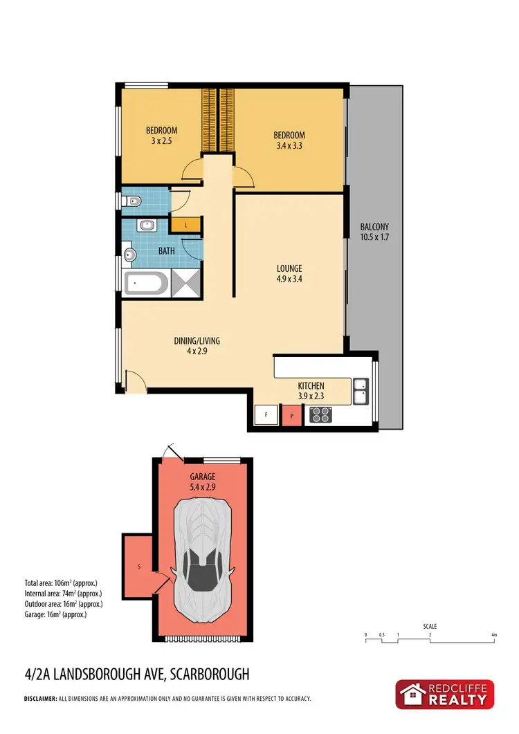 Floorplan of Homely unit listing, 4/2a Landsborough Avenue, Scarborough QLD 4020