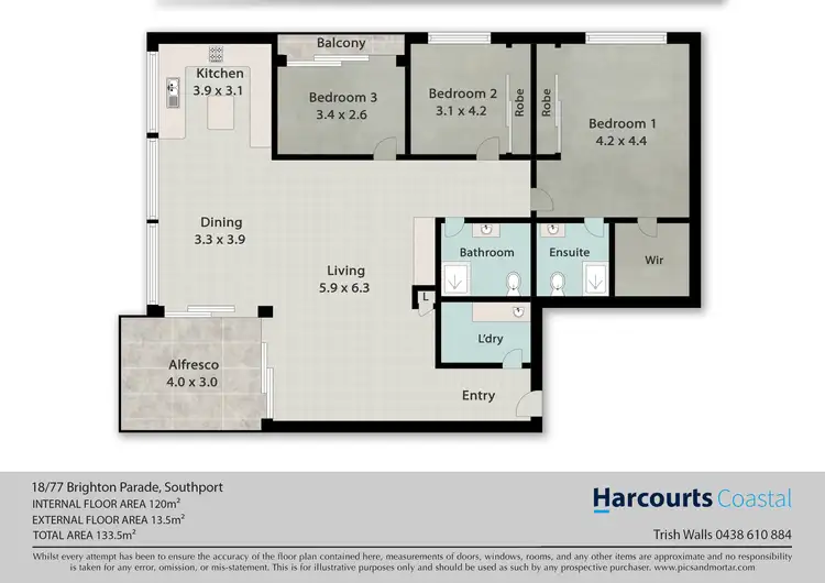 Floorplan of Homely apartment listing, 18/77 Brighton Parade, Southport QLD 4215