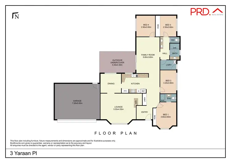Floorplan of Homely house listing, 3 Yaraan Place, Tamworth NSW 2340