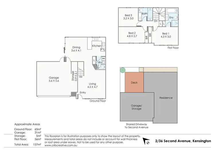 Floorplan of Homely townhouse listing, 2/36 Second Avenue, Kensington WA 6151