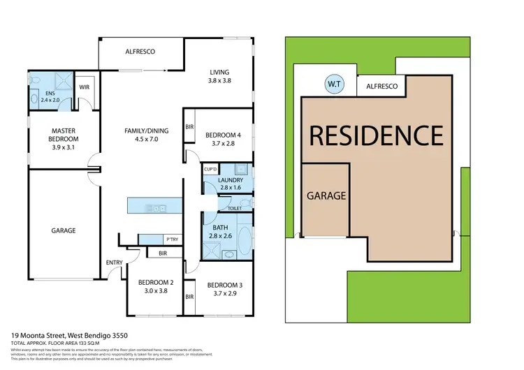 Floorplan of Homely house listing, 19 Moonta Street, West Bendigo VIC 3550