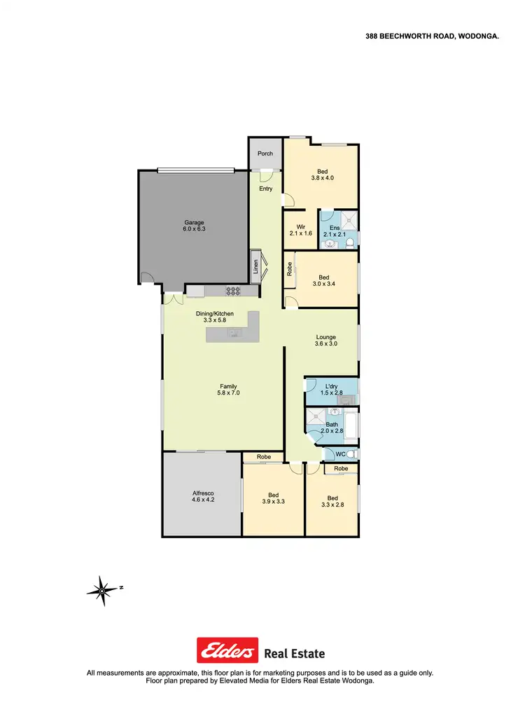 Floorplan of Homely house listing, 388 Beechworth Road, Wodonga VIC 3690