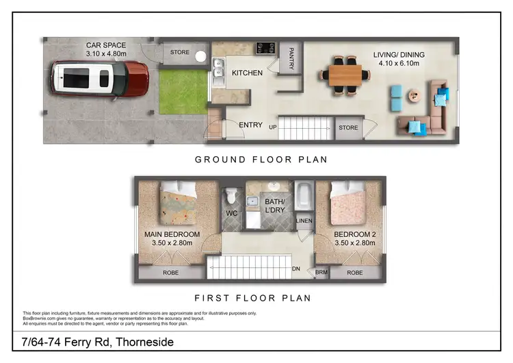 Floorplan of Homely townhouse listing, 7/64-74 Ferry Road, Thorneside QLD 4158