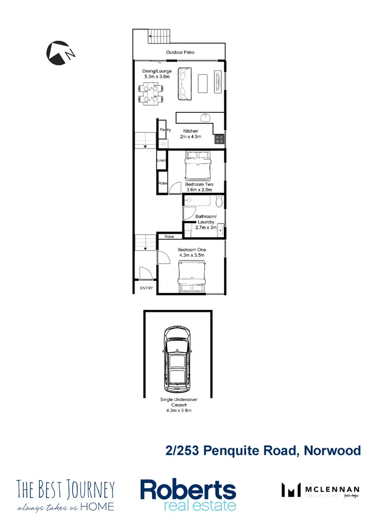 Floorplan of Homely unit listing, 2/253 Penquite Road, Norwood TAS 7250
