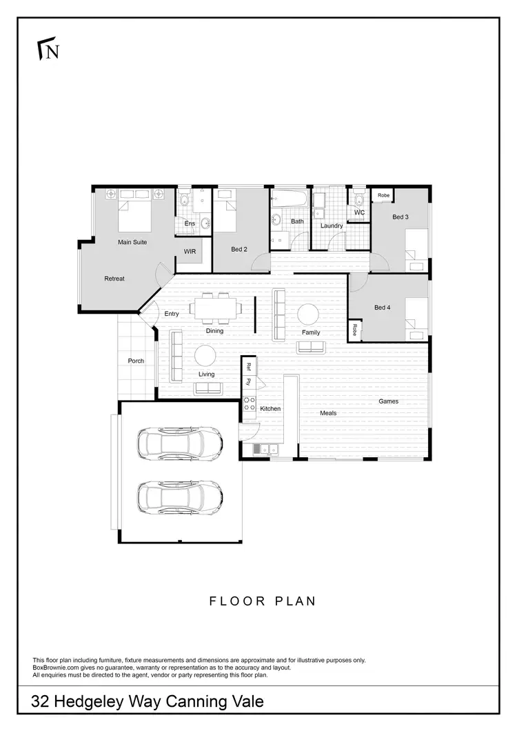Floorplan of Homely house listing, 32 Hedgeley Way, Canning Vale WA 6155