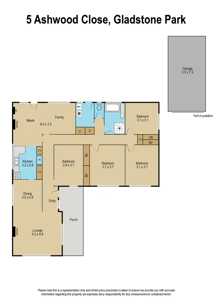 Floorplan of Homely house listing, 5 Ashwood Close, Gladstone Park VIC 3043