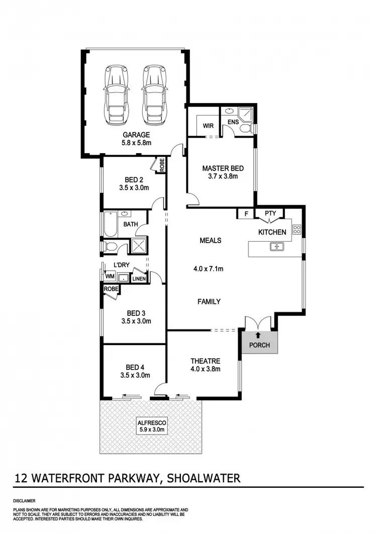 Floorplan of Homely house listing, 12 Waterfront Parkway, Shoalwater WA 6169