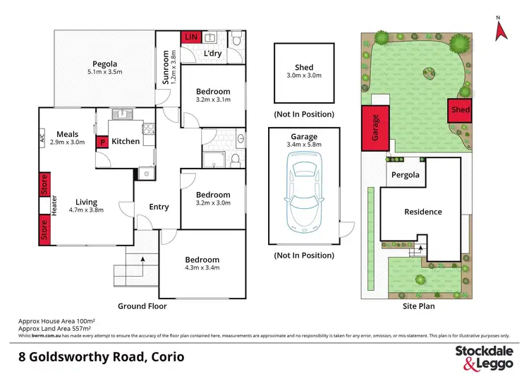 Floorplan of Homely house listing, 8 Goldsworthy Road, Corio VIC 3214