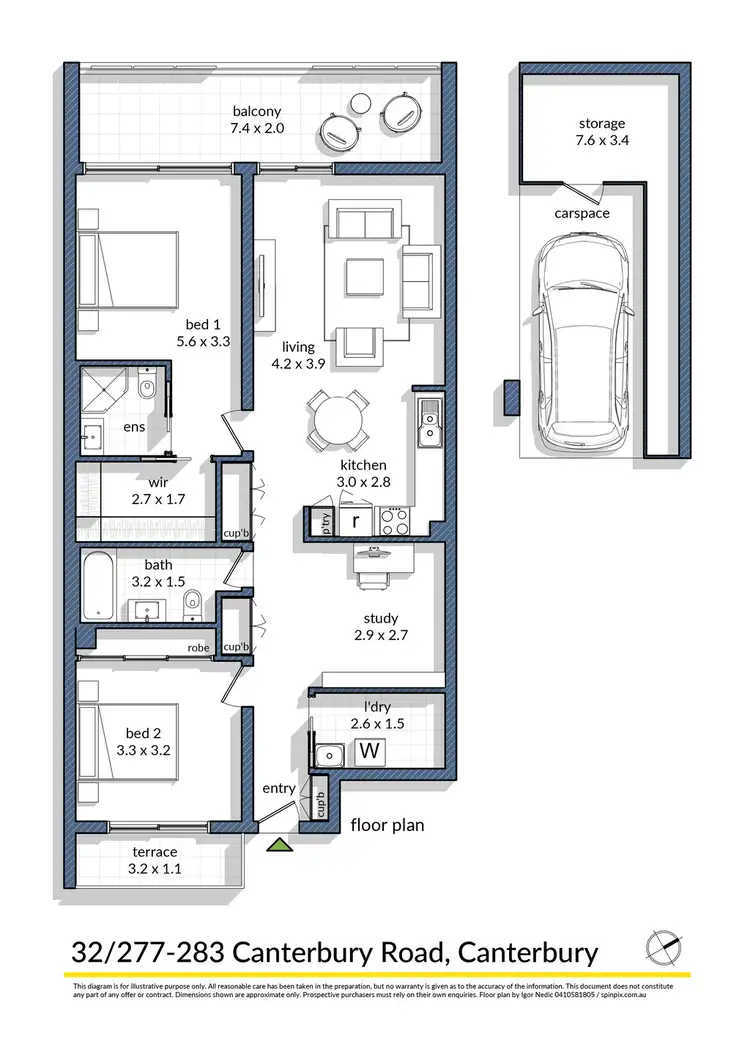 Floorplan of Homely apartment listing, 32/277-283 Canterbury Rd (Access also via Clunes Lne), Canterbury NSW 2193